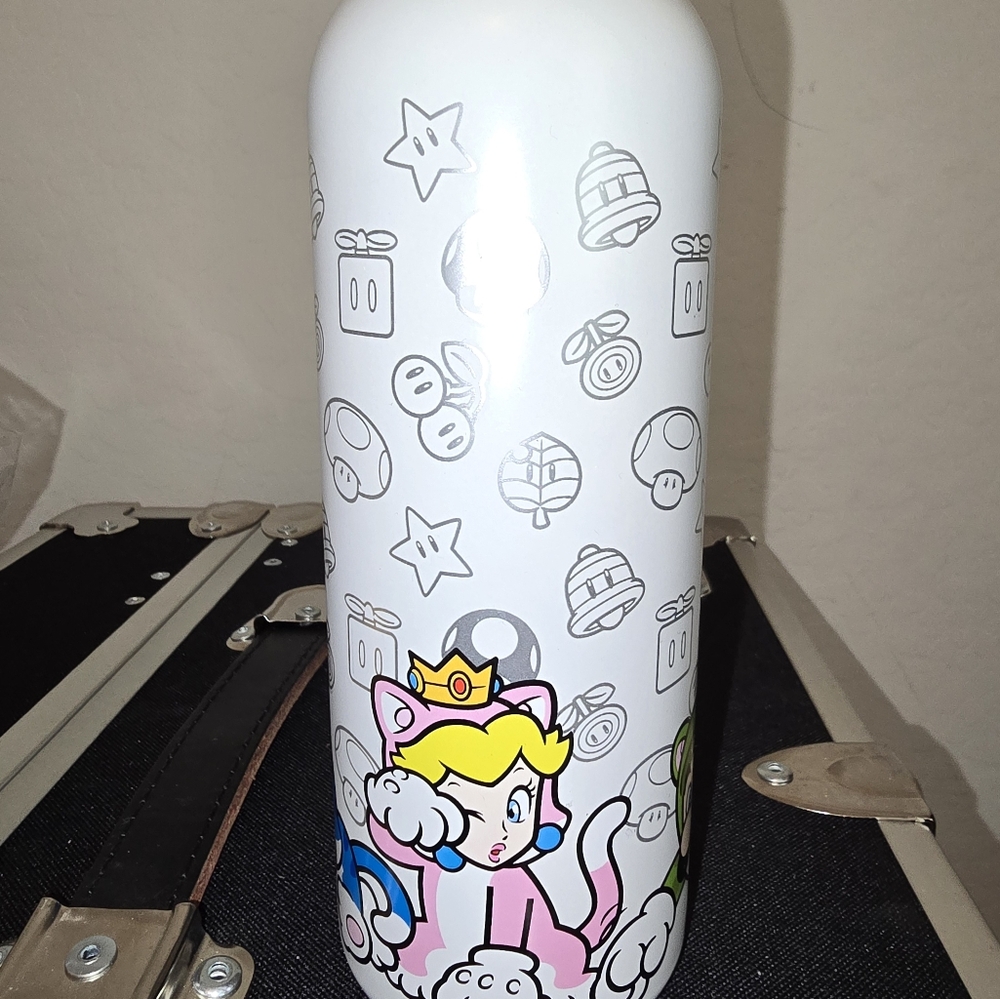 White Water Bottle with Cartoon Princess Design